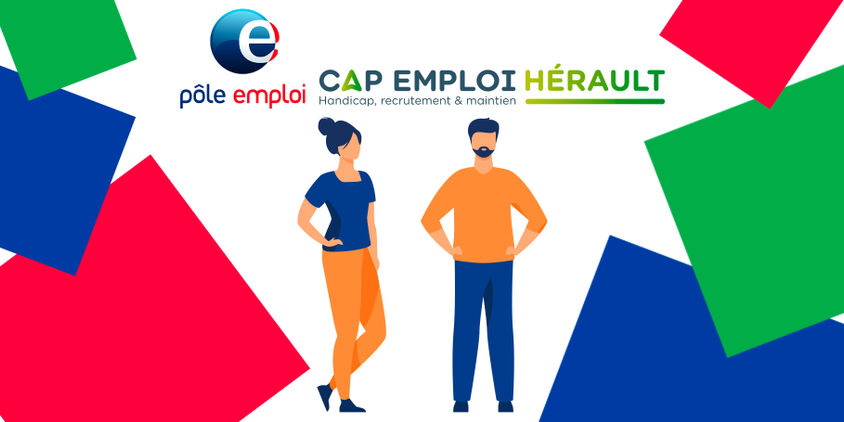 Logo Pôle Emploi et Cap Emploi Hérault
